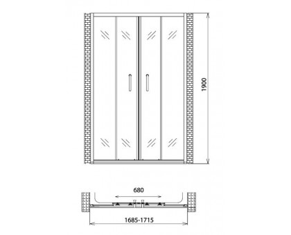 Душевая дверь Gemy Victoria S30192C 170 см
