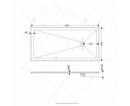 Душевой поддон RGW ST-G 100x120 см, прямоугольный, искусственный камень, графит