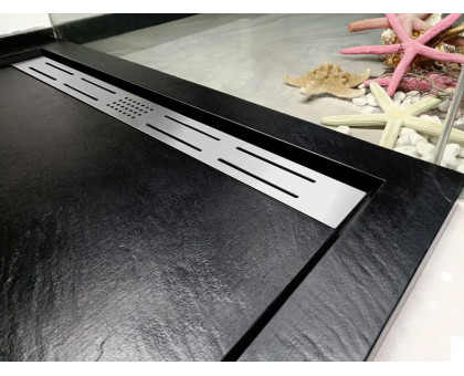 Душевой поддон WeltWasser WW TRS 12080 STONE-BL 120х80 см черный с сифоном