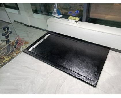 Душевой поддон WeltWasser WW TRS 12080 STONE-BL 120х80 см черный с сифоном