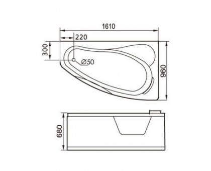 Акриловая ванна Gemy G9046 B R