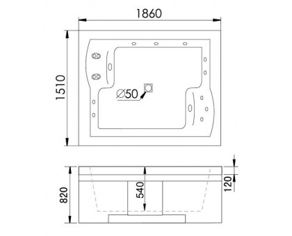 Акриловая ванна Gemy G9052 II B L